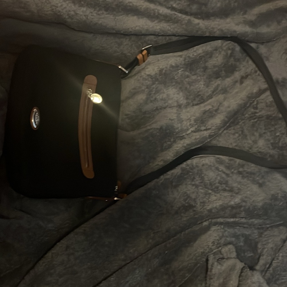 Coach Black and Brown Bag with Structured Design
